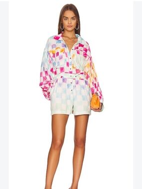 Jen's Pirate Booty Multicolor Pastel Checkered Shorts